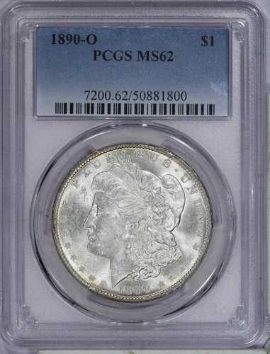 1890-O モルガン銀貨 1ドル PCGS MS62