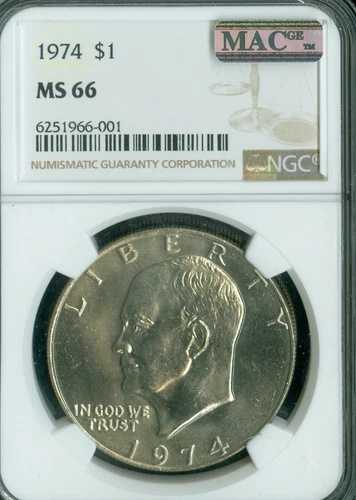 1974年 アイゼンハワー ドル NGC MS66 2ND FINEST MAC スポットレス 2のみ FINER *