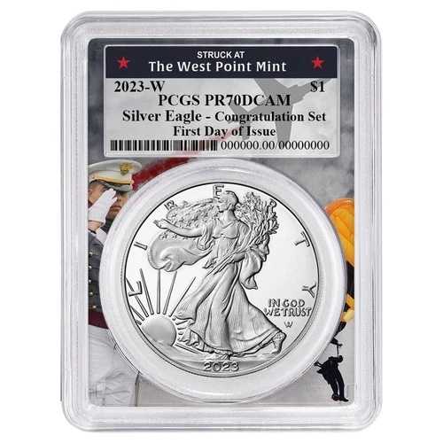 2023-W 1ドル 1オンス プルーフ アメリカンシルバーイーグル コングラチュレーションセット PCGS PR70DCAM