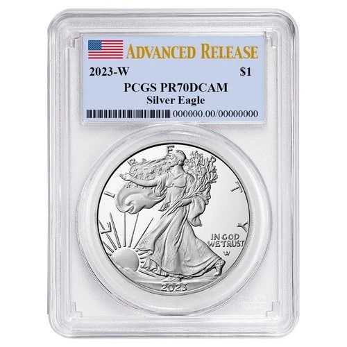 2023-W $1 1オンス プルーフ アメリカンシルバーイーグル PCGS PR70DCAM AR フラッグラベル