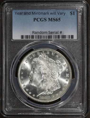 (1) ランダム年 1878-1904 (MS65) モルガン銀貨 1ドル PCGS鑑定済み - 1921年以前