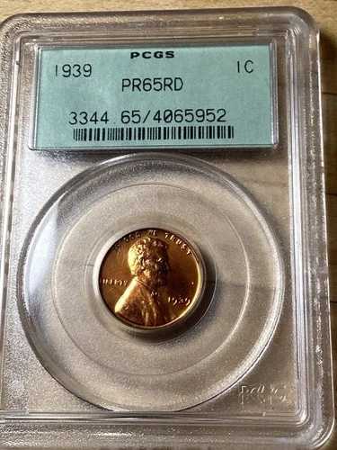 1939年リンカーン・セント・プルーフ金貨 PCGS PR65RD。送料無料。(5952)