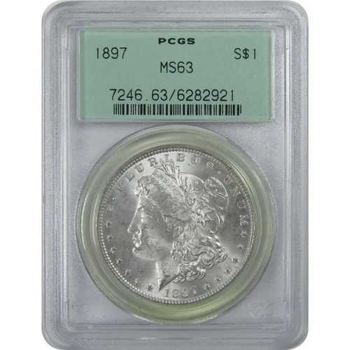1897年 モルガン・ダラー MS 63 PCGS シルバー 1ドル 未流通コイン SKU:I15810