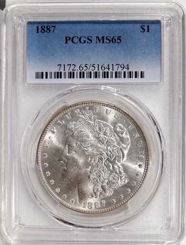 1887年 $1 PCGS MS 65 ~ 宝石シルバー モルガンドル
