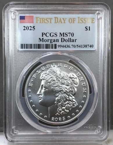 2025年 モルガン銀貨 1ドル PCGS MS70 発行初日