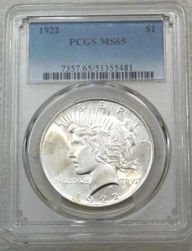 1922年 ピースシルバードル PCGS MS65 フロスティブライト ニューホルダー PQ #C249J