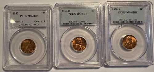 1950年 P、D、S リンカーンセント。MS66RD PCGS、(12674)