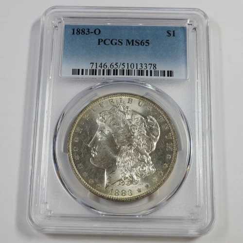 1883 O PCGS MS65 - トーンシルバーモルガンドル1ドル米国コイン #54136A