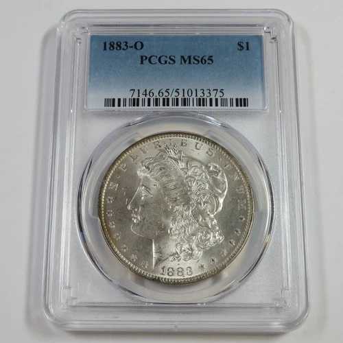 1883 O PCGS MS65 - トーンシルバーモルガンドル1ドル米国コイン #54137A