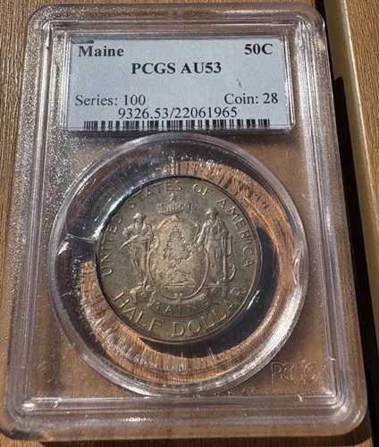 1920年製 PCGS AU53 メイン州 クリーニングや浸漬処理されていない、非常に美しいオリジナル