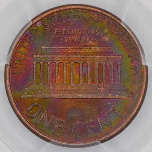 1992年 1セント リンカーン記念セントペニー PCGS MS63BN - 美しいレインボートーン