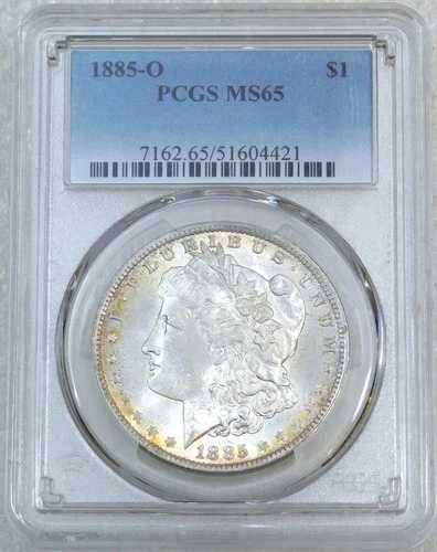 1885年 O モルガン銀貨 PCGS MS65 フロスティ 鑑定済 新品 P221A