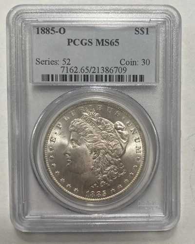 1885 O モルガン銀貨 PCGS MS65