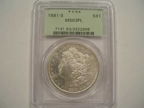 1881年 S モーガン銀貨 PCGS MS63PL #2686