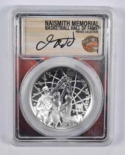 PR70 2020-P ジェイソン・キッド直筆サイン入りバスケットボール殿堂入り記念ドル PCGS