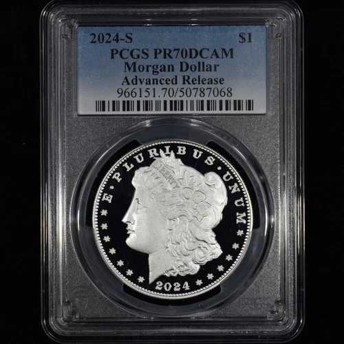 2024-S シルバー モルガン ドル $1 ? PCGS PR-70 ? アドバンスド リリース プルーフ B ?信頼済み?