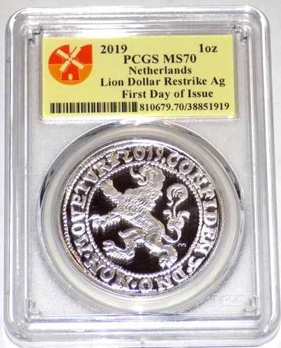 2019年 オランダ王立造幣局 ライオン ダールダー PCGS MS 70 発行初日 1オンス の商品写真