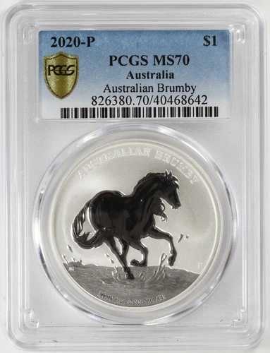 2020-P オーストラリア 1オンス シルバー ブランビー PCGS MS70 .9999 $1
