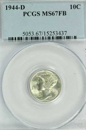 1944年-D マーキュリーダイム：PCGS MS67FB ブレイジングホワイト