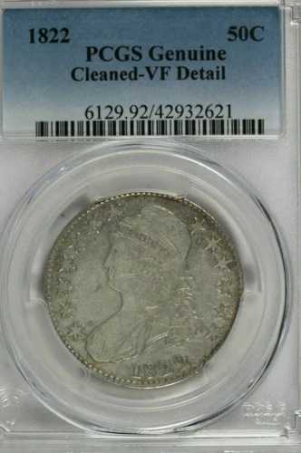 1822年 キャップドバスト ハーフダラー：PCGS VF 詳細