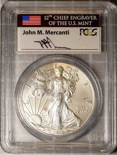 2015-W $1 バーニッシュド シルバー イーグル FDI - デンバー マーカンティ PCGS # 32031460 + ボーナス 56,760円