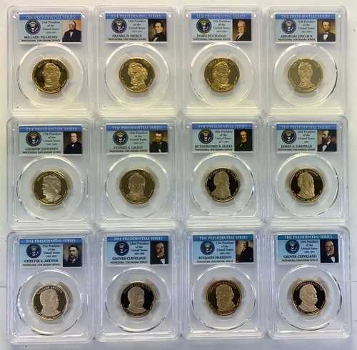 2010、2011、2012 S 大統領 $1 PCGS 69 DCAM 12 コイン ドル セット wリンカーン
