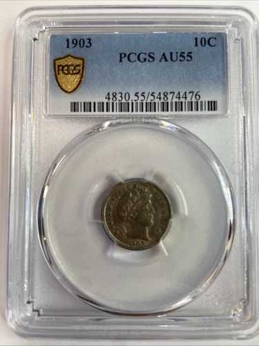 1903年バーバーダイム PCGS AU55