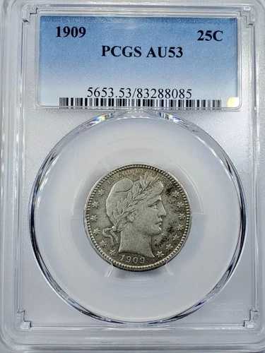 1909年バーバークォーター PCGS AU53