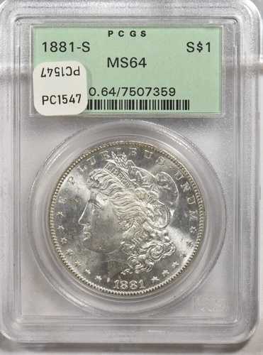 1881-S モルガン・ダラー銀貨 PCGS MS64 PC1547