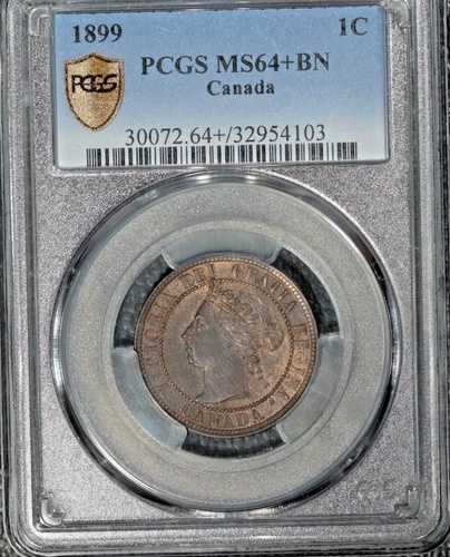 1899年カナダ1セント、PCGS MS64+BN、ニース1セント