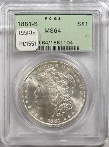 1881-S モルガン・ダラー銀貨 PCGS MS64 PC1551