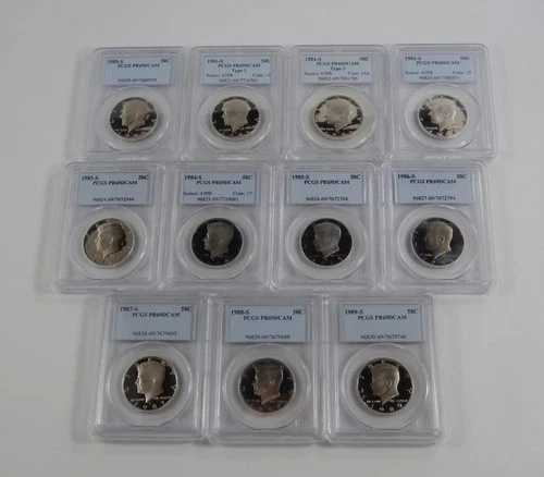 1980年代～1989年 ハーフダラー 50セント 80年代セット PCGS PR69DCAM 11枚セット CB780