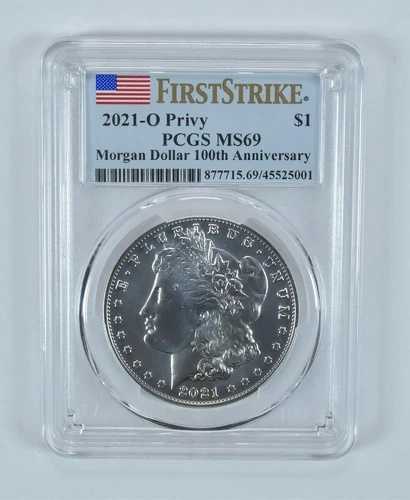 2021年-「O」モルガン銀貨ファーストストライク MS69 PCGS FSラベル