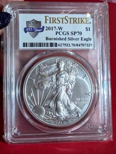 2017年 W バーニッシュド シルバー イーグル - PCGS SP70「ファースト ストライク」