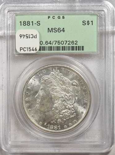 1881-S モルガン・ダラー銀貨 PCGS MS64 PC1546