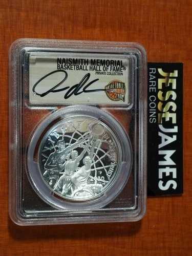 2020年 Pプルーフ シルバー バスケットボール ドル PCGS PR70 DCAM FDI デニス・ロッドマン 直筆サイン入り