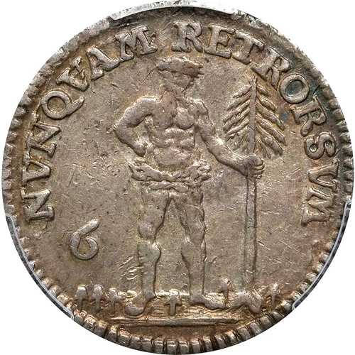 1751年 IBH ドイツ諸州 ブラウンシュヴァイク ヴォルフェンビュッテル ヴィルドマン 1/6ターレル、6 MG PCGS AU 55