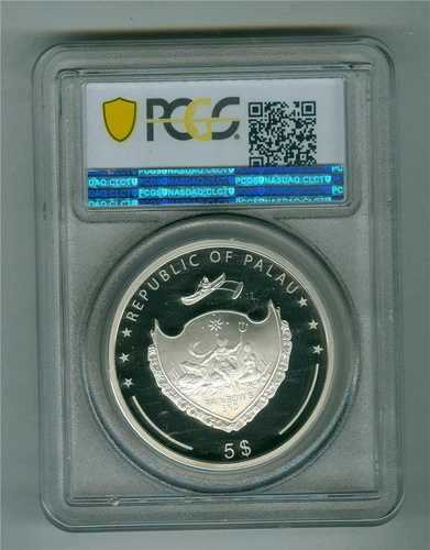 パラオ 2018 $5 ザ・スクリーム 1オンス .999 シルバー ハイリリーフ PCGS PR-69DCAM