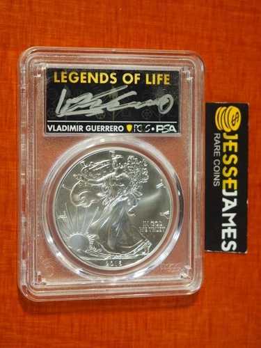 2016年 (S) シルバーイーグル PCGS MS70 サンフランシスコで鋳造 ウラジミール・ゲレロ サイン入り