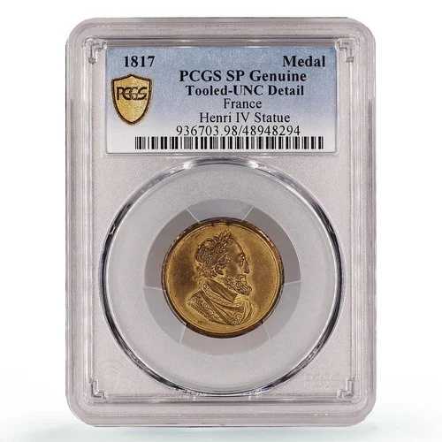フランス アンリ4世像 修復版 騎手 馬乗り PCGS ブロンズメダル 1817