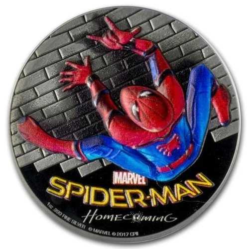 2017年 クック諸島 1オンス シルバー 5ドル スパイダーマン? PR-69 PCGS（カラー化）