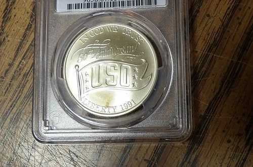 PCGS MS67 1991-D USO記念銀貨 #53953507