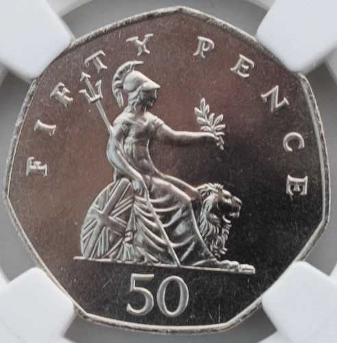 1984年 50ペンス MS66 NGC ブリタニア 英国 英国王立造幣局 トップポピュレーション 未流通