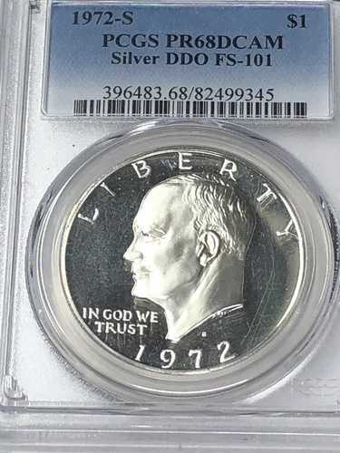 1972年 S アイゼンハワー シルバードル DDO FS 101 PCGS PR68DCAM 送料無料