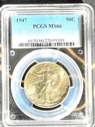 1947年P MS 66 ウォーカーハーフ PCGS ブレイジングホワイト ジェム チェルシーより