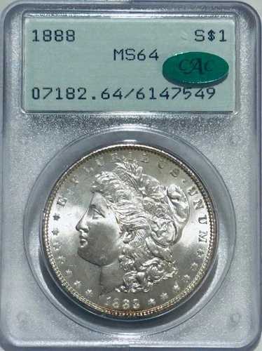1888年 P モルガン シルバー ダラー PCGS MS64 CAC グリーン Gen 1.2 OGH/ベターデート モルガン