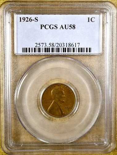 1926-S PCGS AU58 リンカーン セント