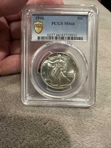 1946年ウォーキング・リバティ・ハーフダラー、PCGSによるMS66評価 68,970円