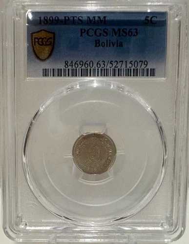 1899-PTS MM ボリビア 5センタボ銀貨 PCGS MS63 | ポトシ造幣局 | KM-157.2 68,970円