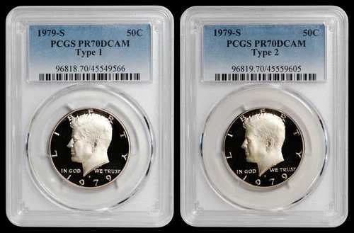 1979-S ケネディ タイプ1 & タイプ2 ハーフダラーセット PCGS PR70DCAM 68,970円